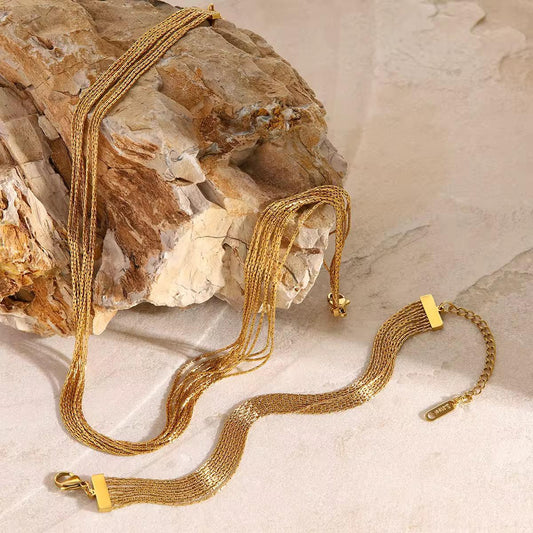 Multi layer Bracelet Stainless Steel Necklace 8 layer