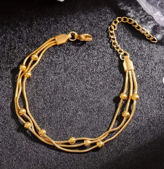 Beaded Round Snake Chain Bracelets